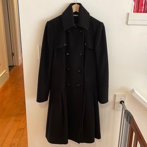 Diane von Furstenberg Black Wool Coat Size 8